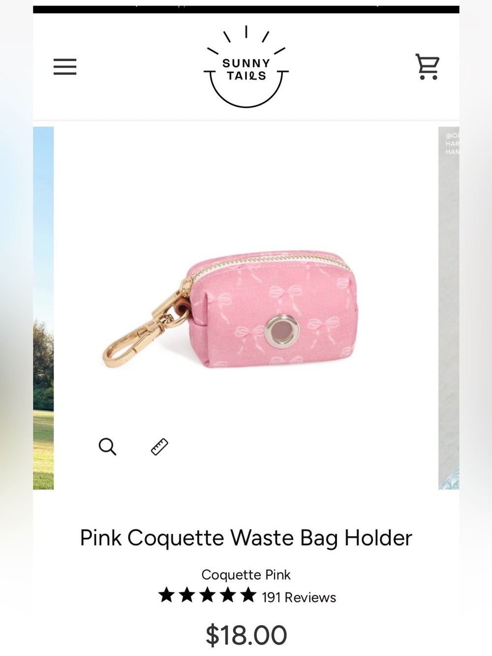 Sunny Tails Pink Coquette Waste Bag Holder